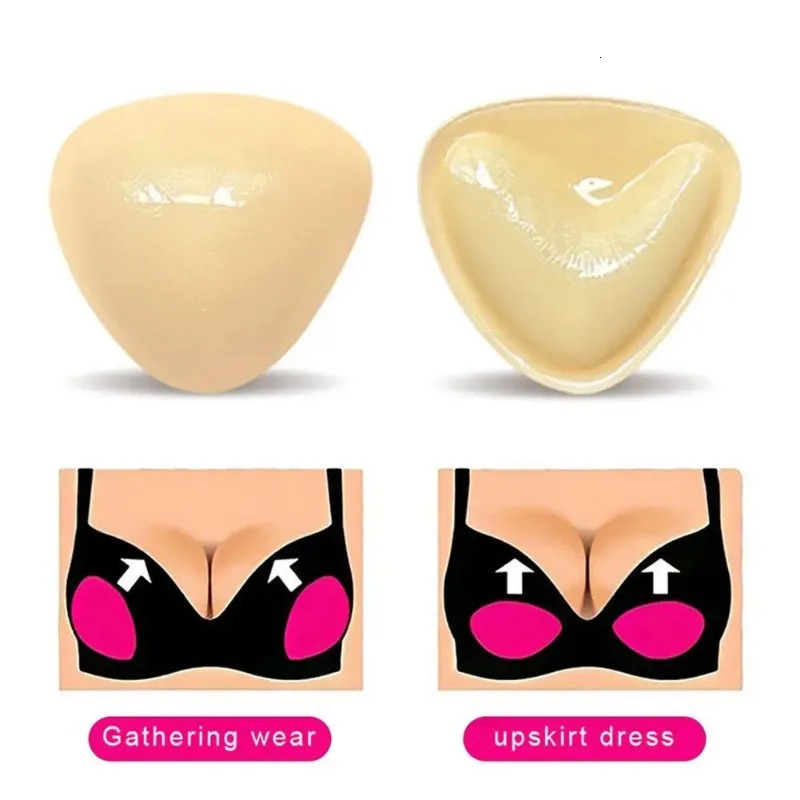 1 Pair Solid Self Adhesive Bra Double Both Sided Sticky Push Up Bra Inserts Reusable Adhesive Ultra Breast Lift Padding Insert 250519