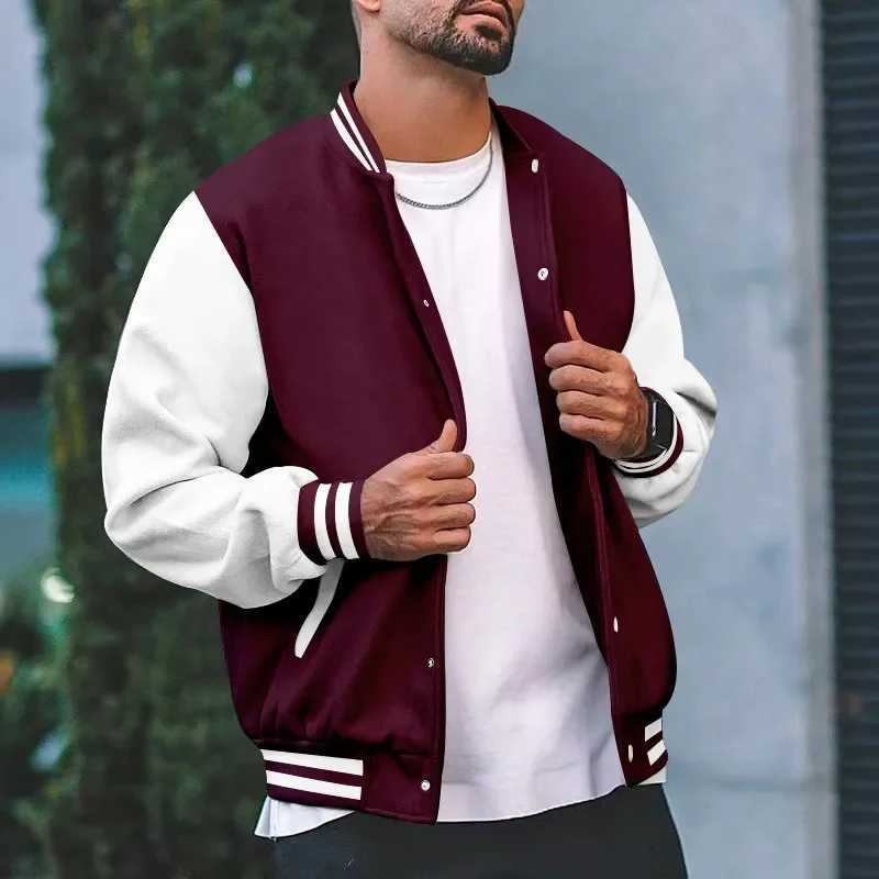 Bomber Jacket Men Women Flocking Hip Hop Loose Casual Patchwork Coat Unisex Embroidery High Street Varsity Baseball Outwear W250524