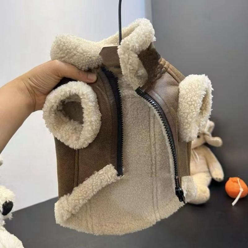 free shipping Designer Dog Clothes With Fleece Lining Soft and Warm Leather et Pet Winter Coat ic Letters Cold Weather Apparel for Small Medium Dogs B