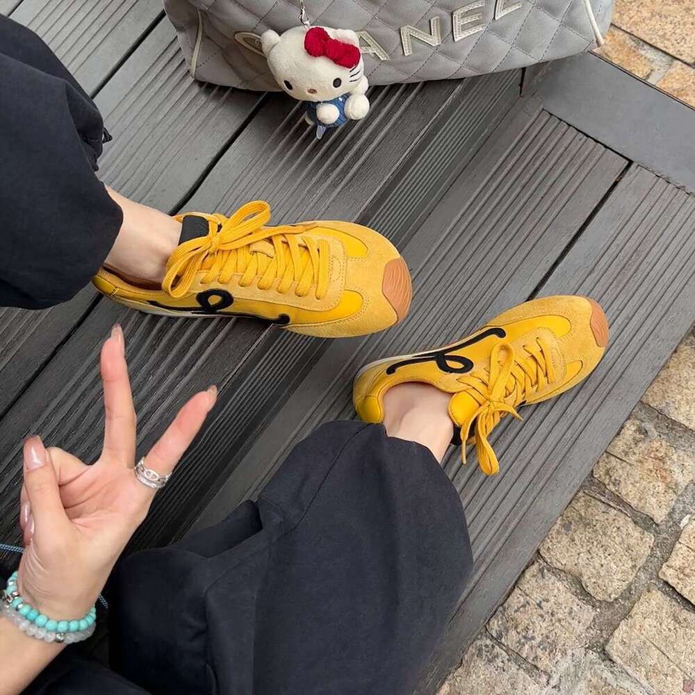 Grape Mom's same genuine leather big toe shoes, women's inner height increasing spring lace up casual Forrest Gump training sports shoes