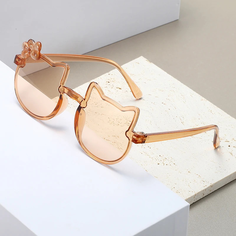 12 Pairs Cute Kitten Shaped Sunglasses for Children Fashion Multi-color Kids Decor Shades Stylish Sun Glasses for Girls 250522
