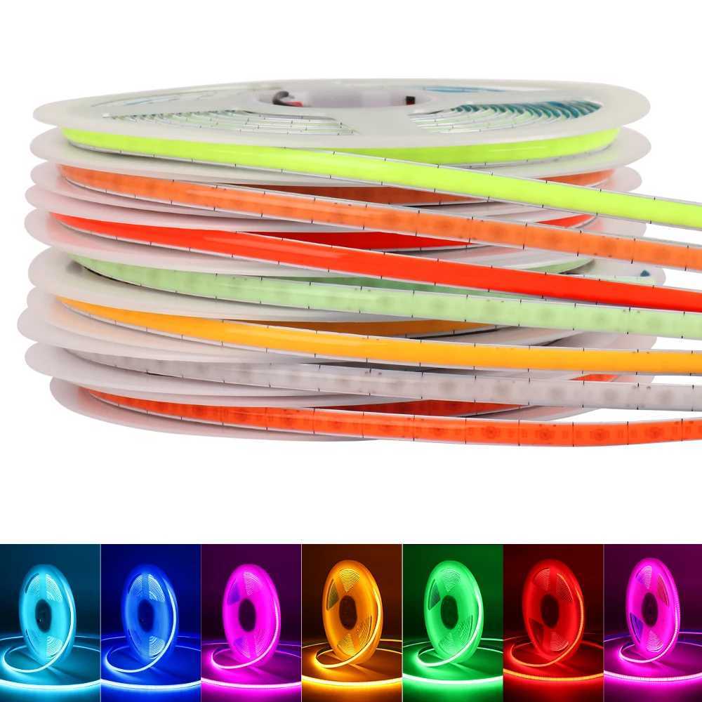 5mm COB LED Strip Lights For Home Decoration Linear Lighting 1cm-Cut 12V 400leds/m Red Blue Yellow Flexible LED Ribbon Tape W250526