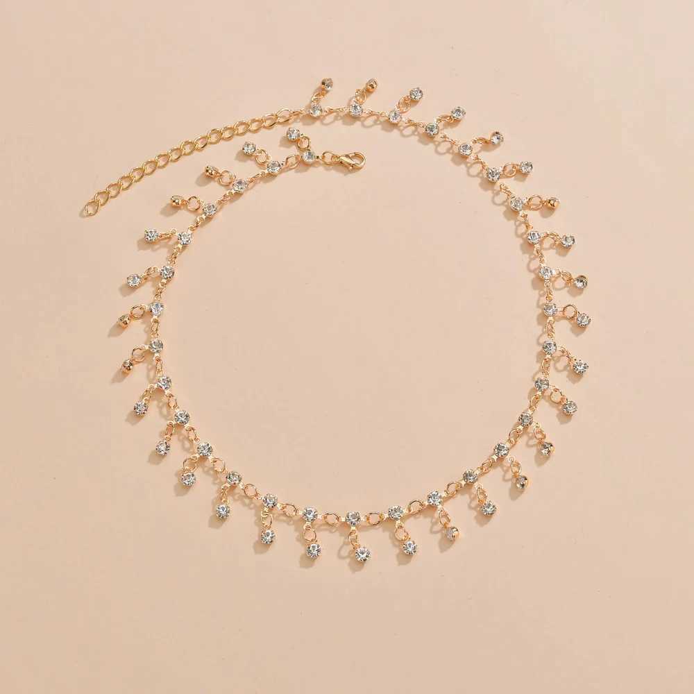 YWZIXLN Luxury Bling Rhinestone Chain Tassel Crystal Pendant Fashion Choker Necklaces Jewelry For Women Elegant Choker Jewelry XJ250524