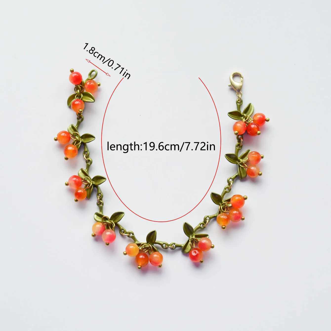 New Spring Plant Bracelets Vintage Stone Beads Berry Blueberry Leaves Bracelet Bangles and Necklace For Women Party Jewelry XJ250524