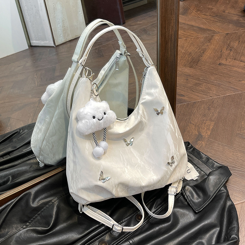 Large capacity bag, women's commuting multifunctional double trend shoulder bag, designer fashion women's crossbody bag, handbag