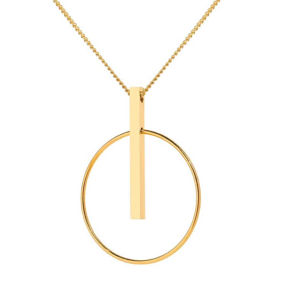 Stainl Steel Necklaces Minimalist Circle Sticks Pendants Popular Street Girl Choker Clavicle Chain Necklace For Women Jewelry XJ250524