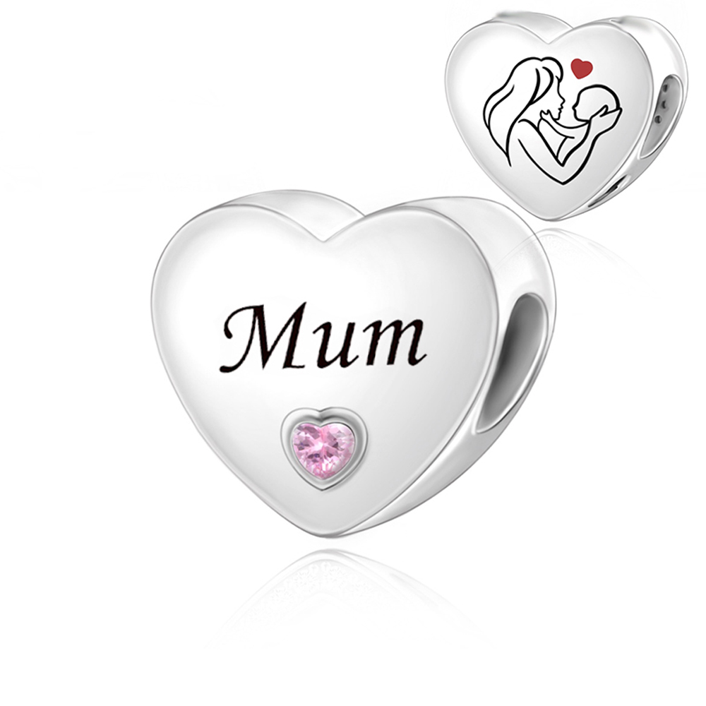 FewDook 2025 New Grandad & Grandma, Auntie & Niece Best Friends Hand Drawn Heart Charm Beads Fit Original Pan Bracelet Family Jewelry Designer for Wom