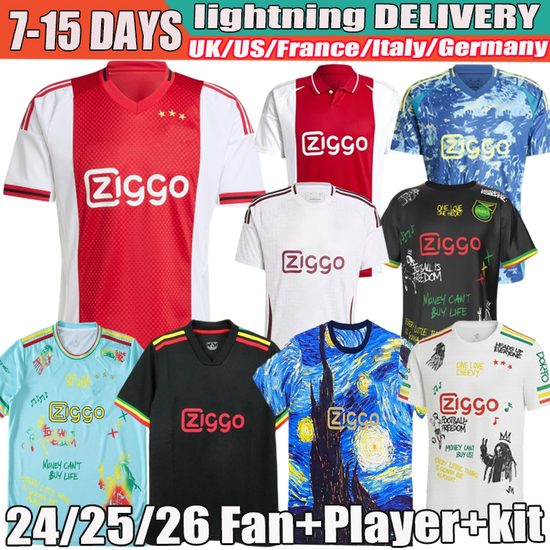 AMS 25 26 Soccer Jerseys MORO Wout Weghorst Kenneth Taylor Brian Brobbey Oscar Gloukh Raul Youri Baas 2025 football shirtmens kit kids aja x Amsterdam tenue