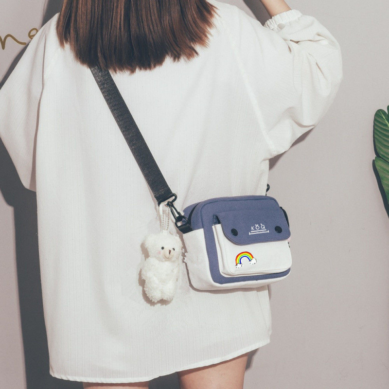 Canvas women's cross body new Korean version multifunctional single shoulder small square bag designer women's trend crossbody bag