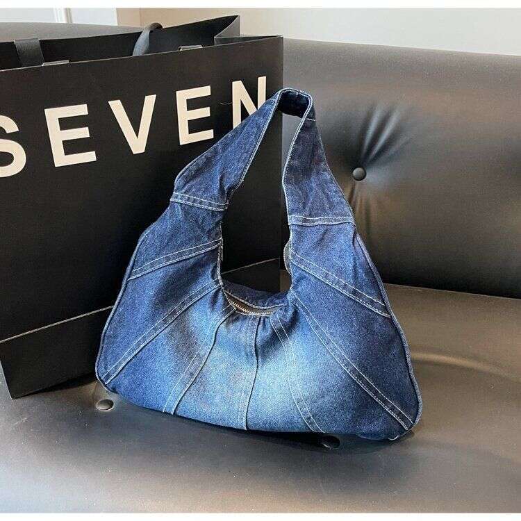 women handbag Do old retro 2025 new high-end denim armpit bag niche large capacity commuting shoulder bag