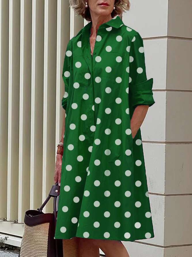 Maxi Dress Autumn Printed Minimalist Mid Length With Sleeves Dress Floral Dress