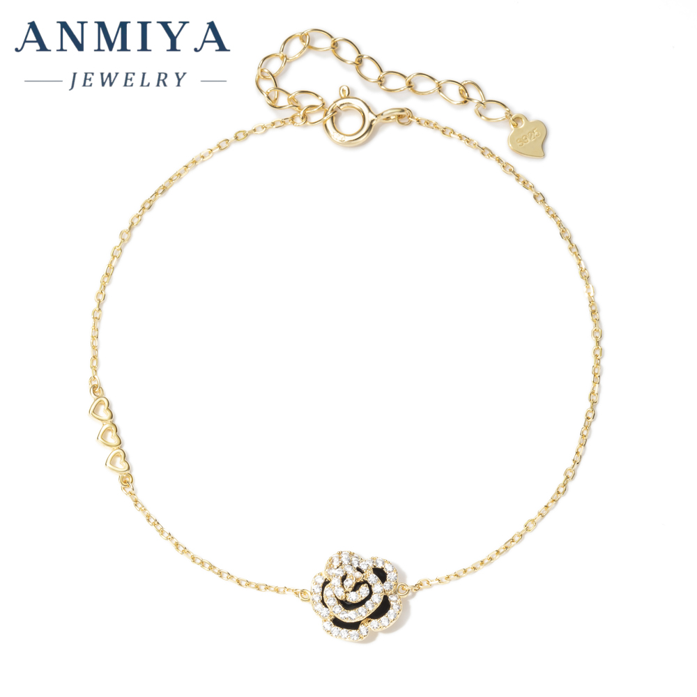 wholesale contemporary silver jewelry 925 clover bracelet with floral and heart design stackable for everyday wear