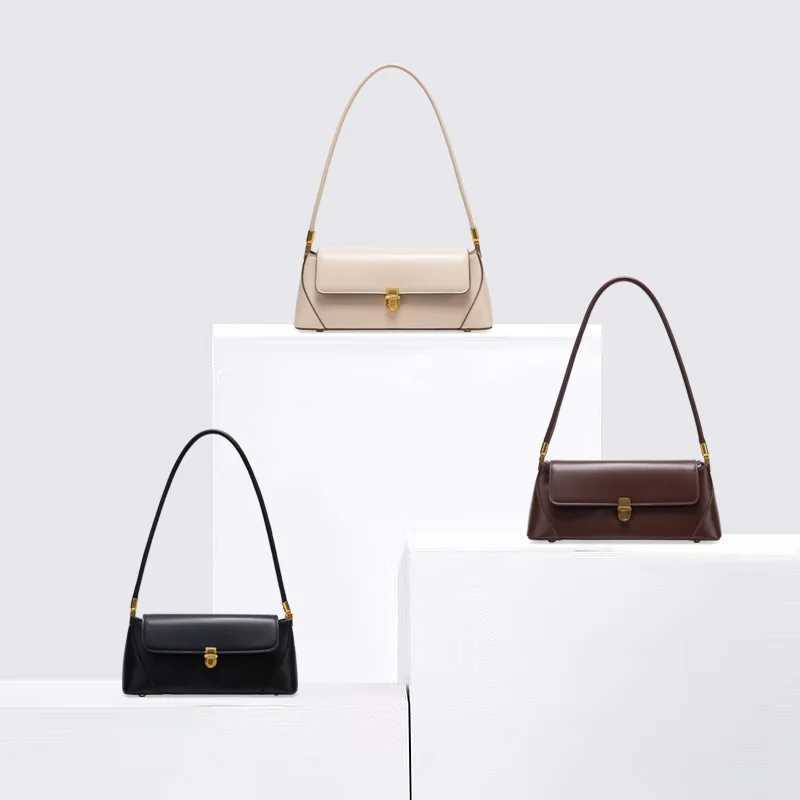 Genuine Leather Womens Shoulder Bag Cow Leather Luxury handbag baguette bag Versatile female Daily Underarm Bag for commuting W250524