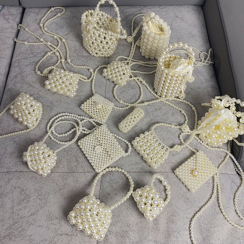 Summer women fashion s small cross functional mini hand woven fashion pearl bag designer fashion crossbody bag fashion trend handbag