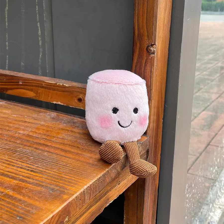 Jelly Cat Fun Marshmallow Keychain Cotton Candy Two Tone Cute Soft Two Tone Keychain Bag Plush Doll Car Pendant Holiday Gifts W250524