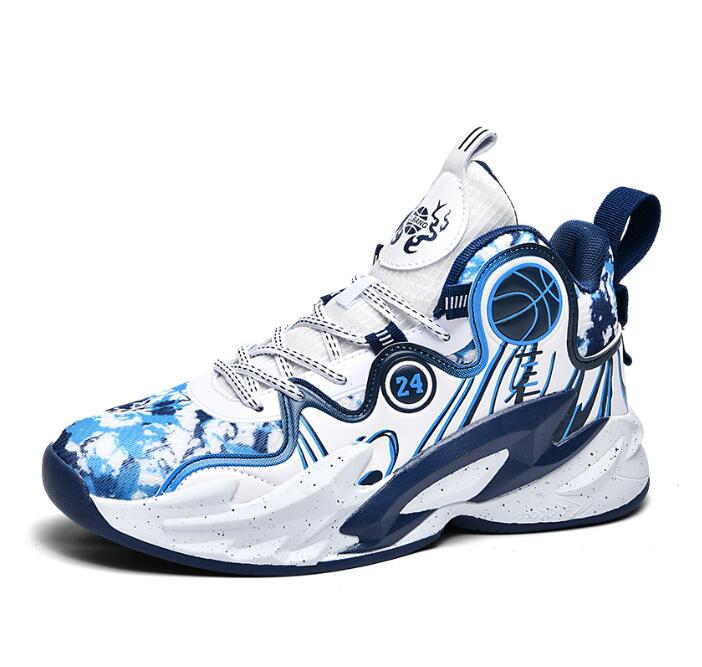 Large size US 13 14 high top basketball sneaker for boys teenagers primary and secondary school students children's concrete floor practical spor