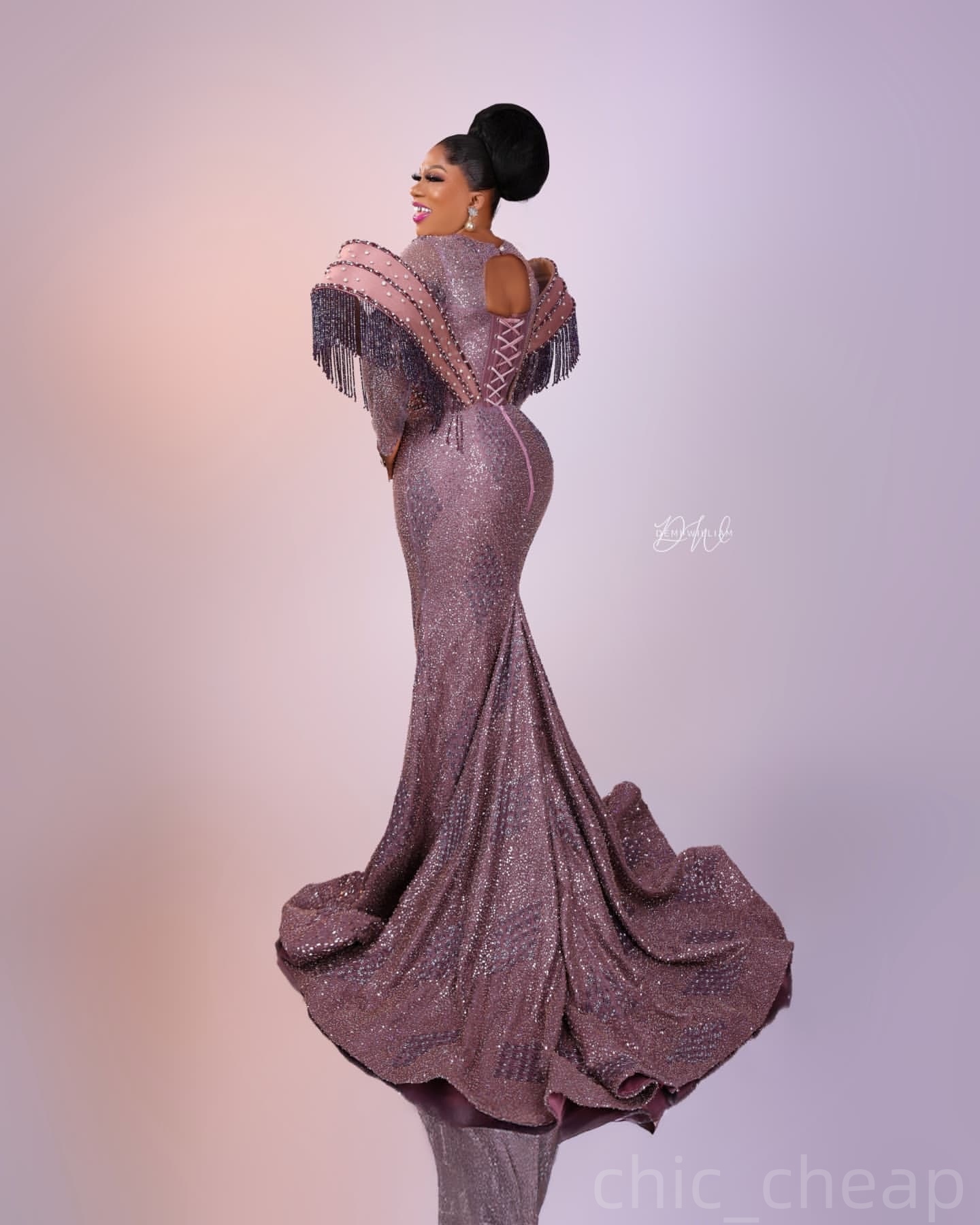 Brown Mermaid Prom Dresses 2025 Crystals Beaded Sequined Stylish Evening Formal Party Second Birthday Engagement Gowns Plus Size Dress For Special Occ