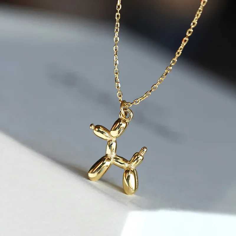 Silver Color Cute Animal Balloon Dog Necklaces Creative Pendant Clavicle Chain Necklace Ladies Girl Jewelry Dropshipping XJ250524