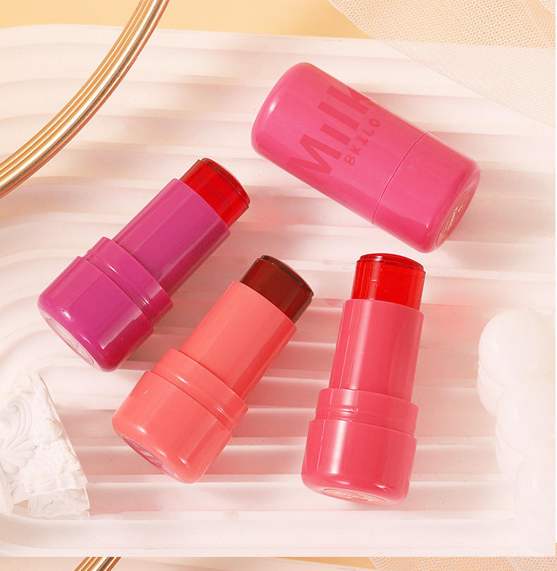 Milk BKILO Blush Stick Lipstick Lip And Cheek Dual-Use Transparent Tinting Lip Balm For Brightening And Coloring