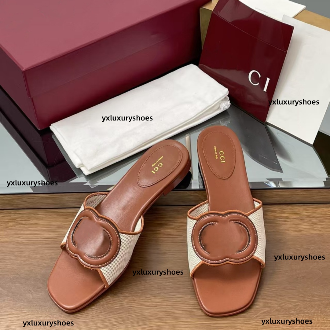 2025SS designer shoes Paris summer comfortable fabric breathable slippers women's luxury new slippers high-quality wide flat beach letter slippers