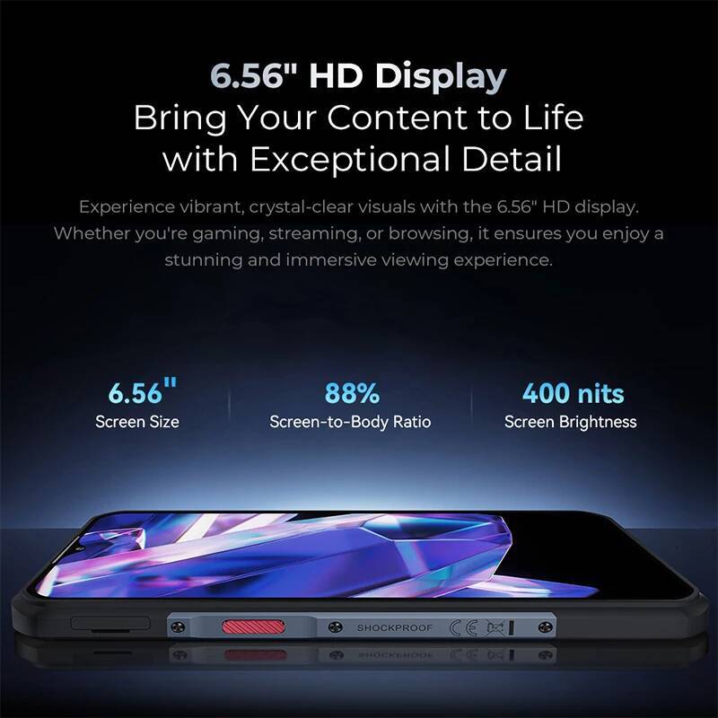 Oukitel WP35 S Red phone 6.56 HD+ Display 6GB 256GB 11000mAh Cellphones Android 14 NFC 48MP Rear Camera IP69K Smartphone Bus