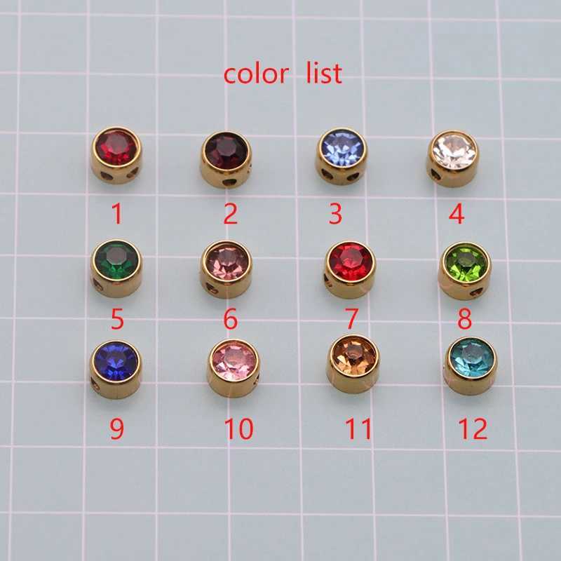 Stainl Steel 12 Birthstones Pendant Necklaces Colorful 12 Month Birthstone Charms for Women Girls Birtay Jewelry Gift XJ250524