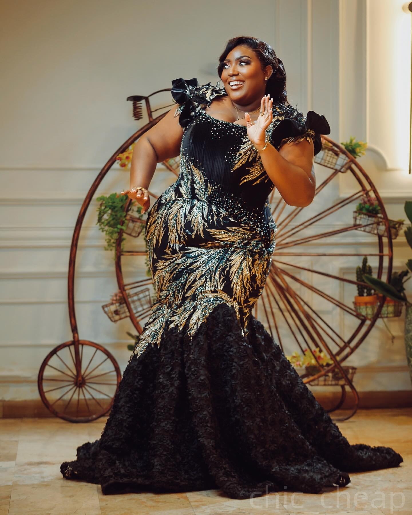Black Mermaid Prom Dresses 2025 Lace Beaded Square Floral Lace Evening Formal Party Second Birthday Engagement Gowns Plus Size Dress For Special Occas