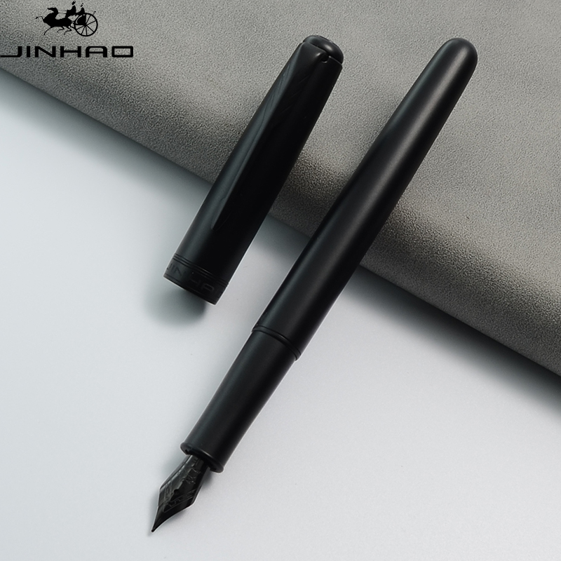 1 Jinhao 75 all black pen 0.5mm F Nib business office school supplies ink pen writing gift stationery foutain pen