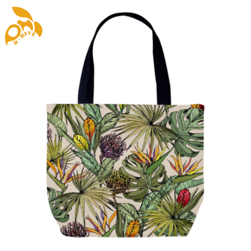 Free delivery.TOP fashion designers customize lightweight high-quality full-width printed canvas bags in white and black.