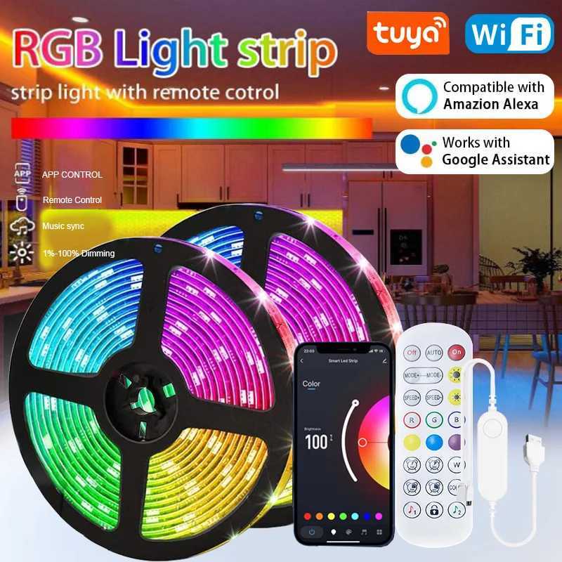 Tuya LED Strip Light WIFI APP Control 5050 RGB LED Lights Alexa Flexible Ribbon LED Lights 5V USB TV Backlight Room Decoration W250701