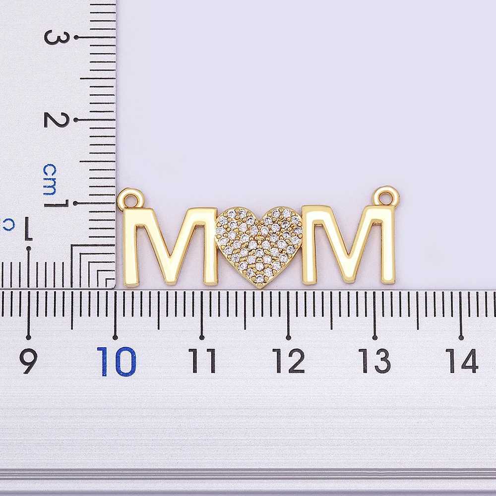 Nidin Luxury Fashion Letter MOM Inlaid Crystal Pendant Necklace Mothers Birtay Gift Woman Neck Anniversary JewelryXJ250524