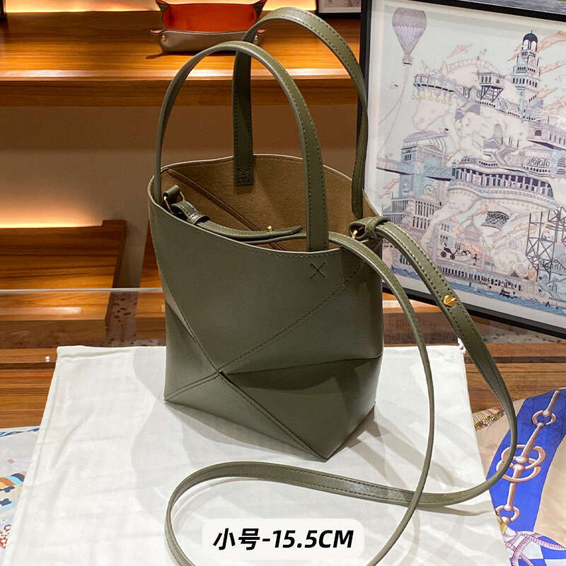 Tote Bag New High End Niche Design Genuine Leather Cowhide Women S Bag Deformed Folding Geometric Splicing Tote Shoulder Crossbody Bag Lady Bags