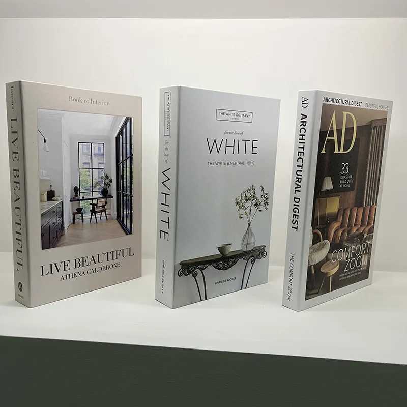 3pcs/Set Fashion Fake Books Decoration Luxury Decorative Book Designer Living Room Decoration Simulation Books Home Decor Gifts Y250524