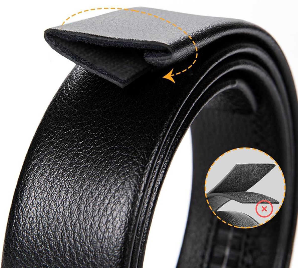 High Quality Men's Belt Alloy Buckle Real Leather Ratchet Belt for Boys and Girls