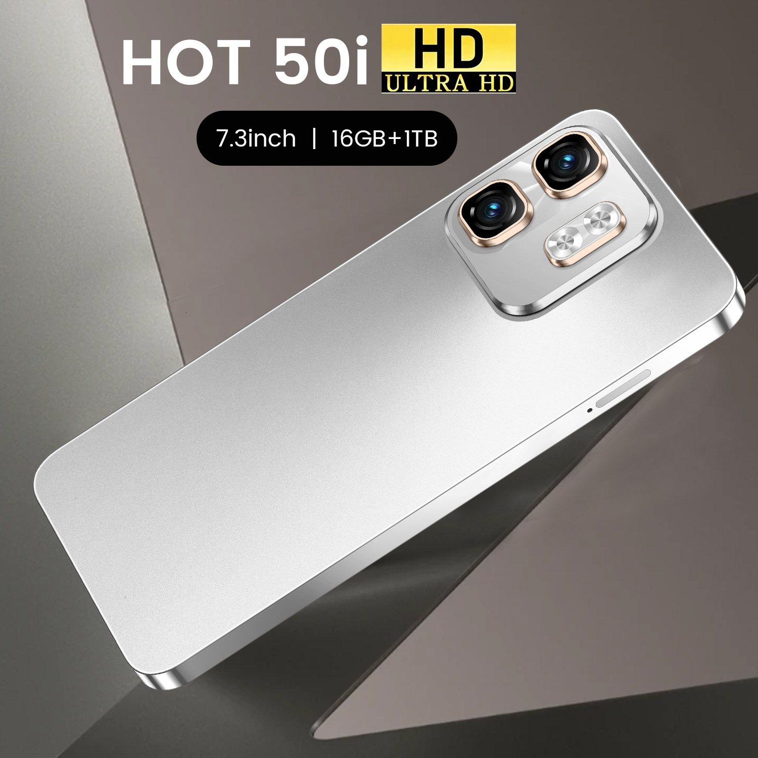 HOT50i Large Screen Smartphone - 7.3-Inch Perforated Display with Android 13 & 5G Support