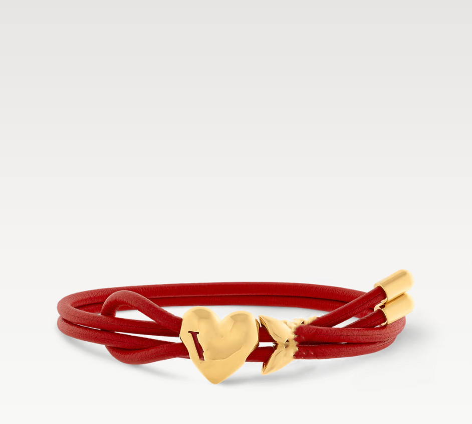 Elegant Womens Charm Bracelet Red Rope Stainless Steel Bangle with Gold Heart Flower Details Lightweight for Daily Use Z250910
