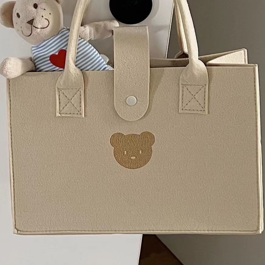 New Teddy Bear trend Felt Handbag for Women's Travel Shopping Handbag Designer Cartoon Large Capacity Bag for Women's Crossbody Bag
