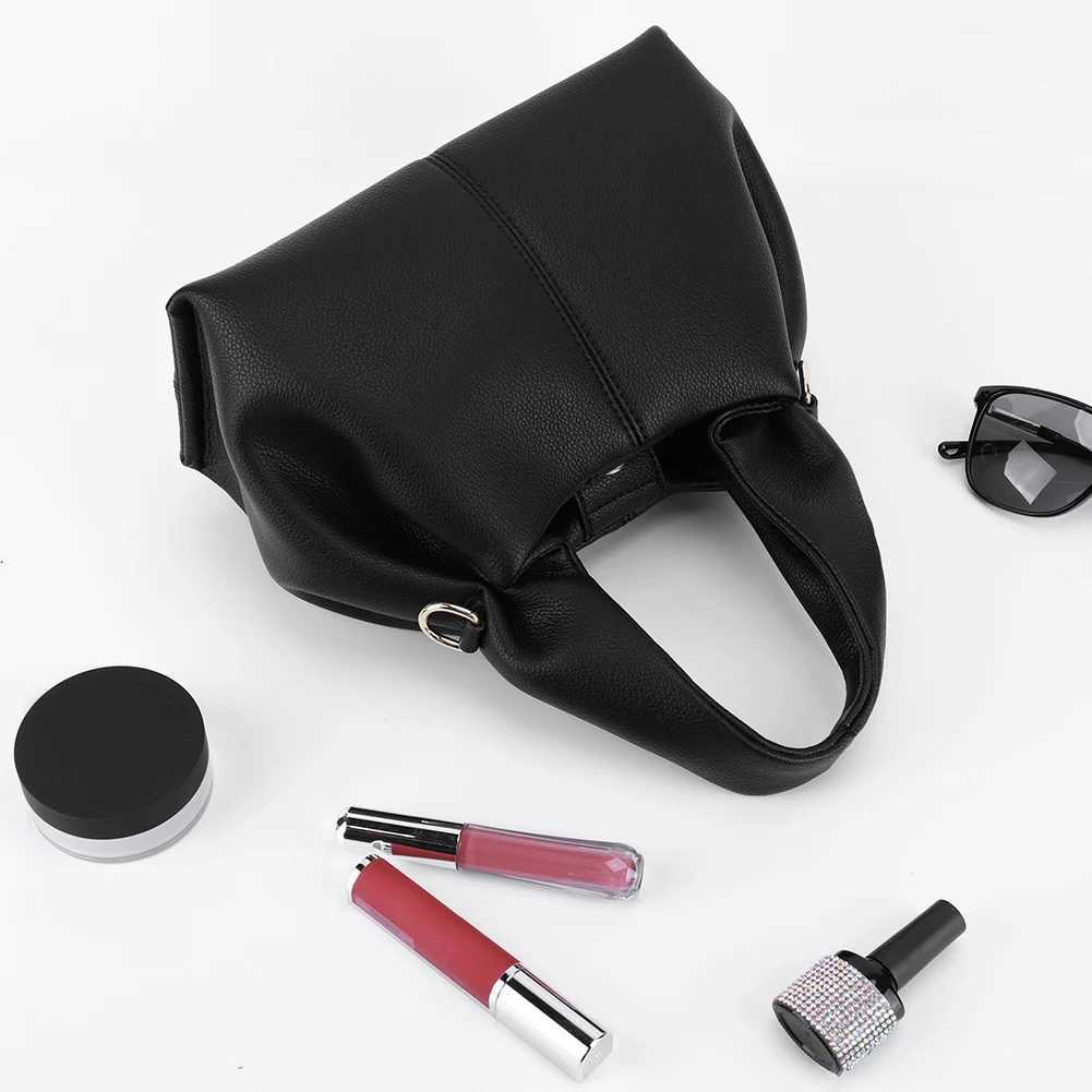 Dumpling Clutch Purse Solid Color Fashion Handbag with Removable Strap Retro Crossbody Bag PU Leather Top Handle Bag for Women W250527
