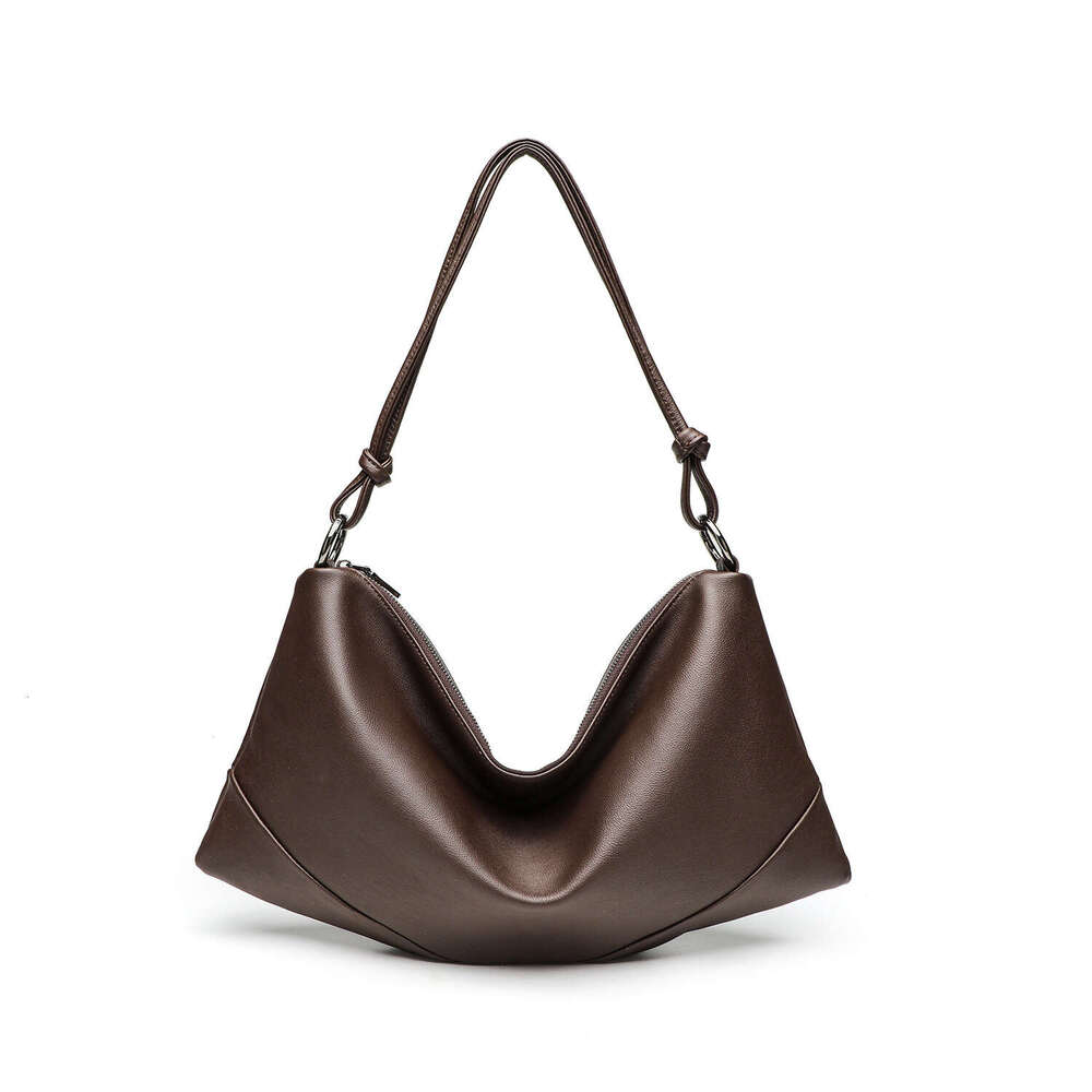Tote Bag Genuine Leather Women's Bag Niche Design Large Capacity Tote Bag Original Innovative Solid Color Hand-Held Shoulder Crossbody Bag Lady B