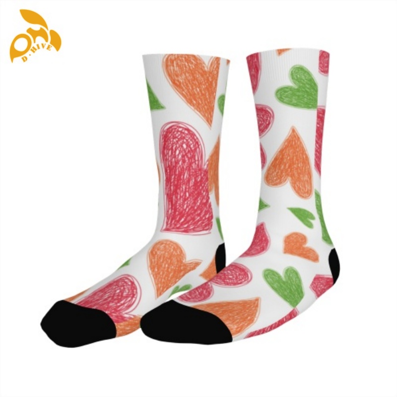 Free delivery. Designers customize lightweight high-quality full-width printed white and colored socks of 32cm.