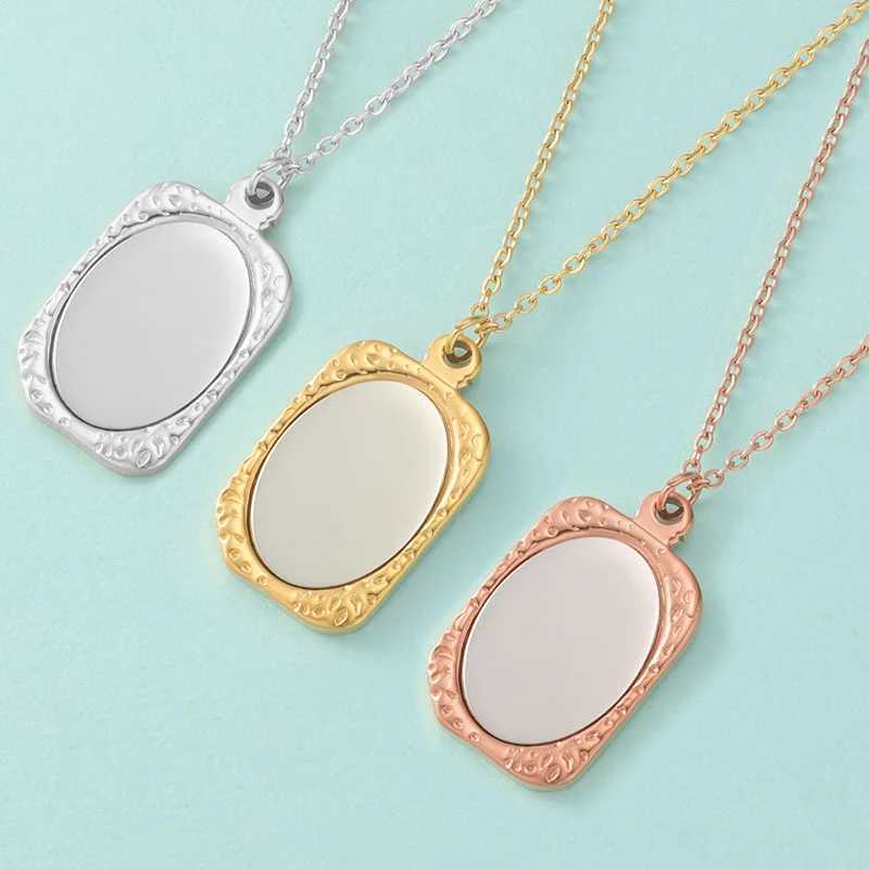 Mirror Polished Stainless Steel Rectangle Mirror Necklace Rectangle Blank Bar Pendant For DIY Custom Name Jewelry XJ250524
