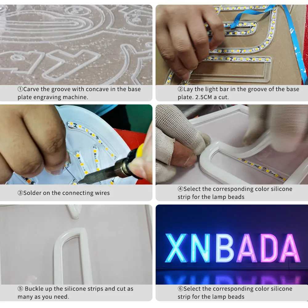 S Shape 6mm Width 2835 SMD LED Strip Bendable 120LED/m Flexible Tape Light Ribbon For DIY Neon Sign Letter 12Color 1m-20m W250524