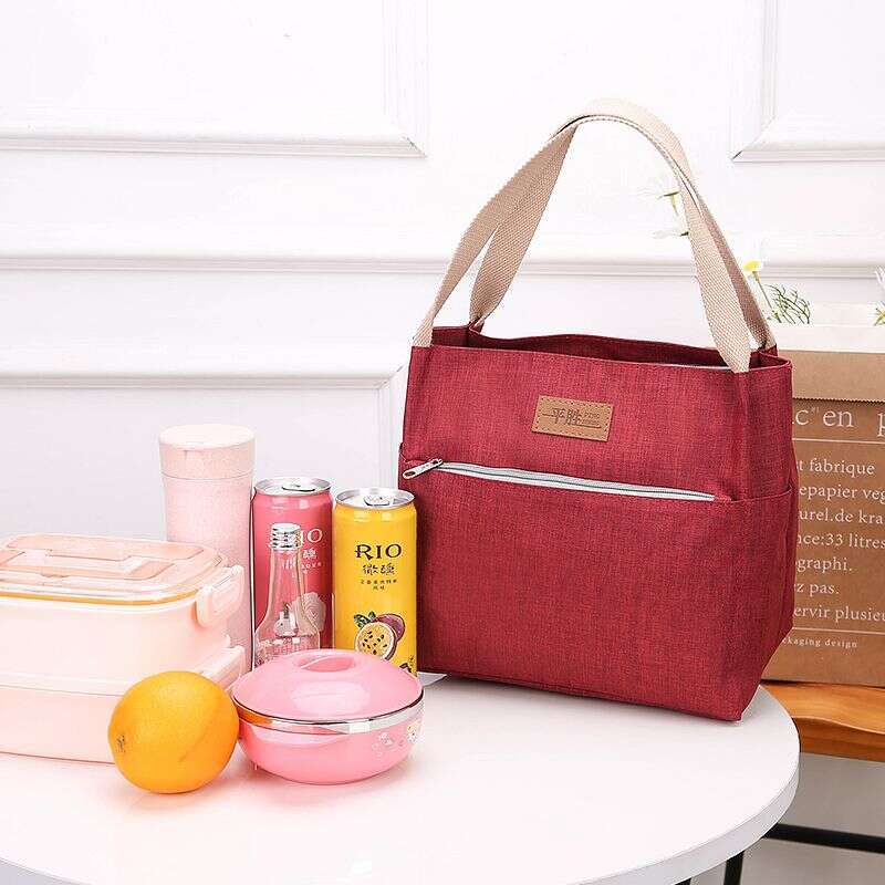 lunch bag women's hand-held canvas environmentally friendly solid color lunch box bento makeup mommy bag work shopping cloth bag