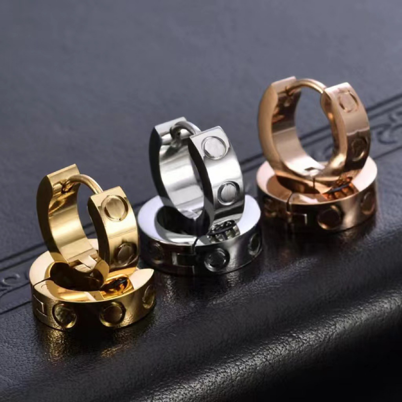 6731 earrings hoop Earrings designer rose gold with dia.sier earring stainless steel jewelry for women daily Accessories party gift