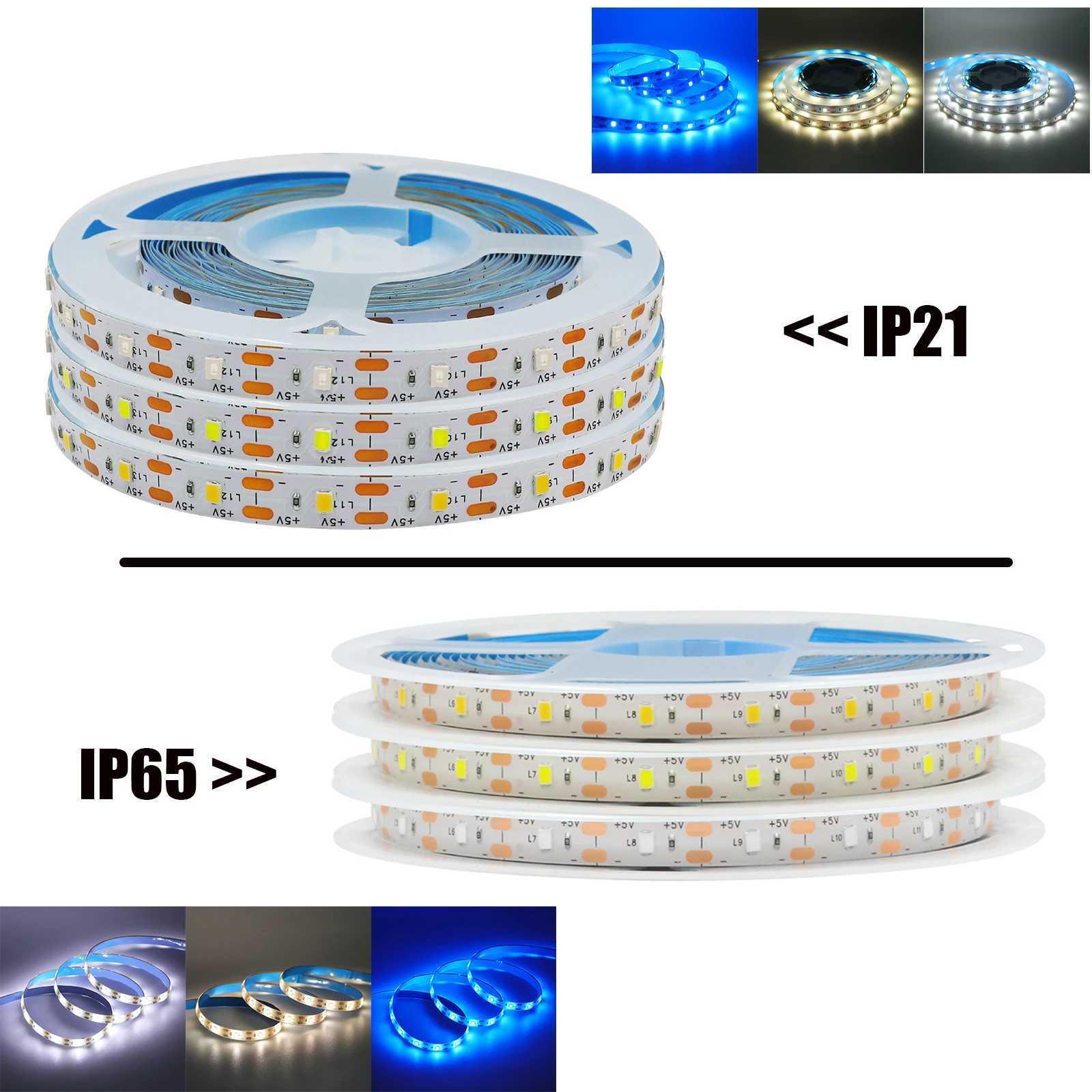 5V USB Led Strip SMD 2835 White/Warm White/Red/Blue/Green /Pink/Yellow 50CM 1M 2M 4M 5M Flexible Ribbon Tape Backlight W250524