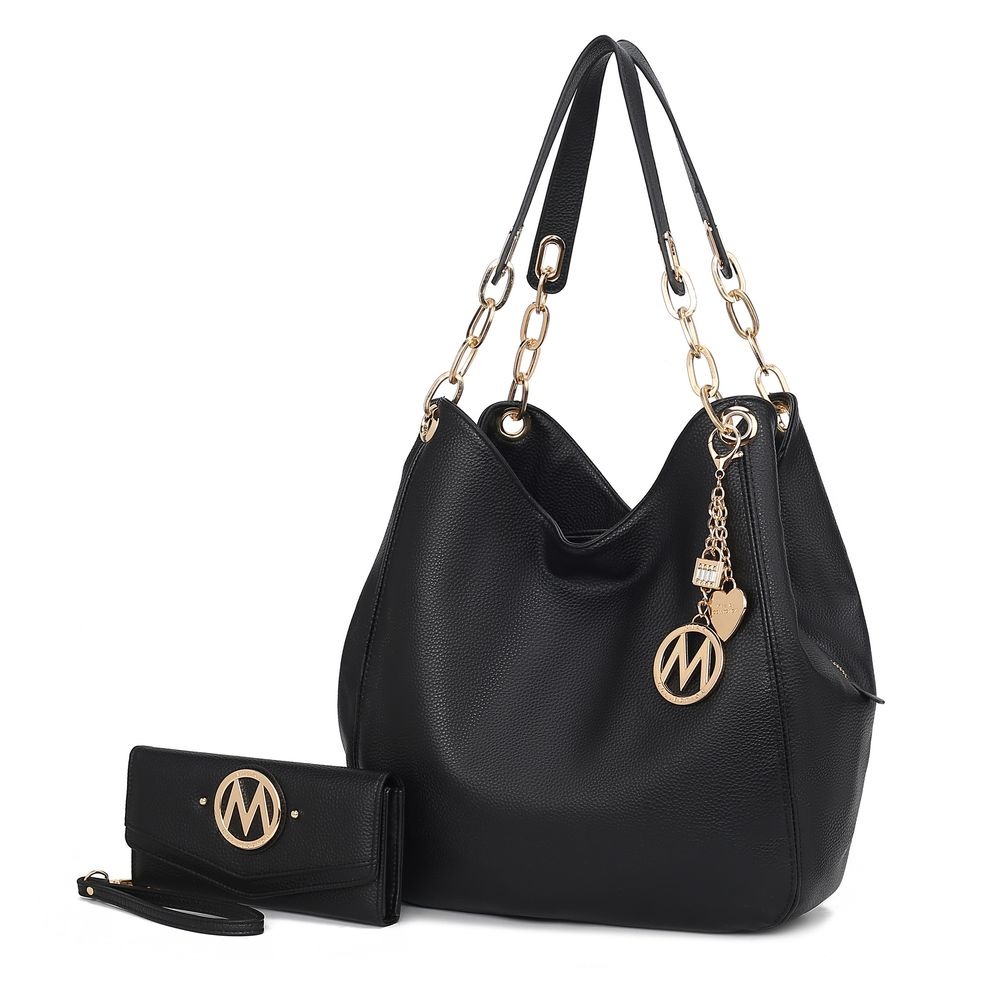 Designer Bag MKF Collection Ashley Vegan Leather Women's Hobo Shoulder Bag with Wallet- 2 pieces by Mia k Perfect for Daily Use Travel Work