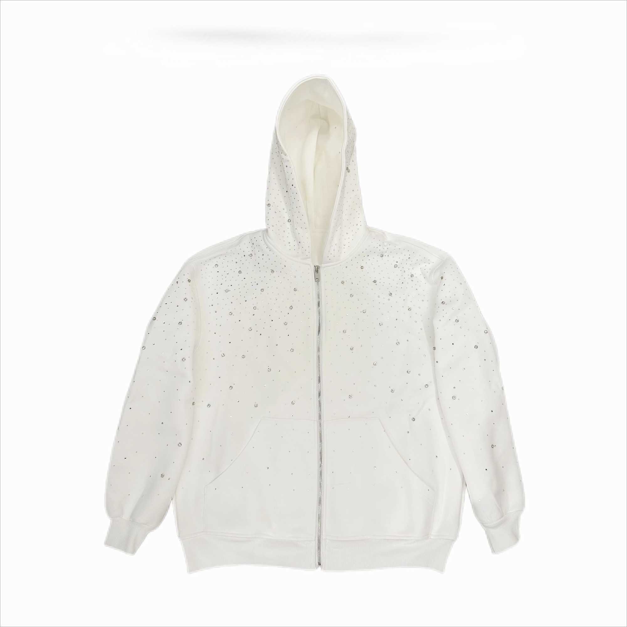 Mens and Womens Original 2025 Spring New Babysbreath Hot Diamond Jacket Chic Hooded Zipper Coats High-end Solid Color Jackets W250524