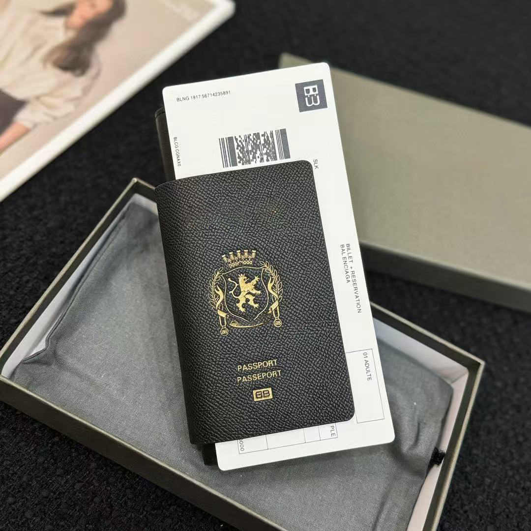 passport long wallet 2 tickets in black designer passport holder men fashion passport protection case leather card holder wallet business passport holder cover