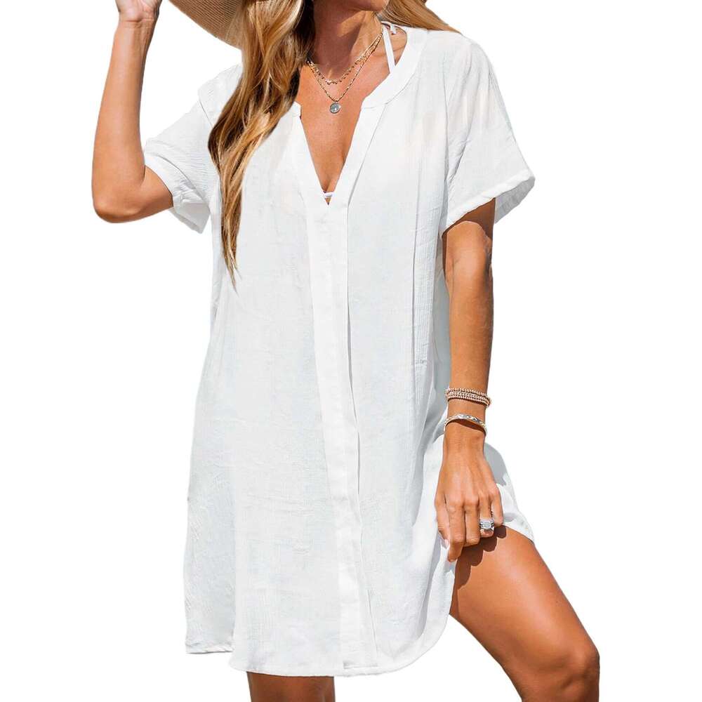 Maxi Dress Women S Clothing Summer Casual V Neck Shirt Dress Beach Skirt Long Dress