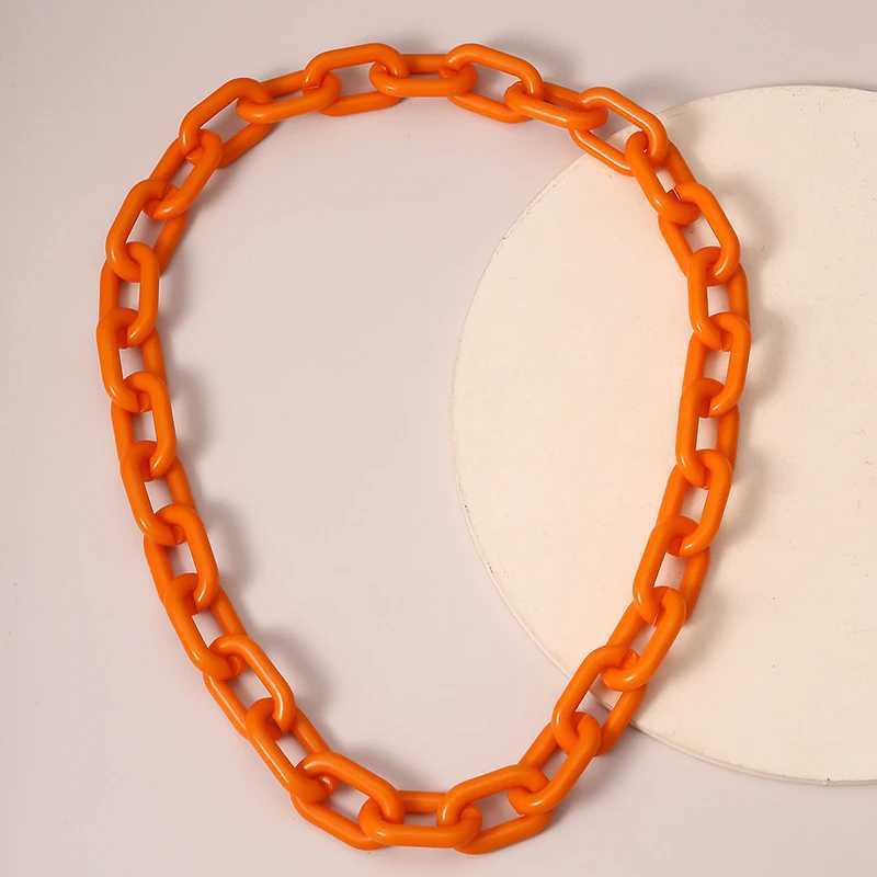 Punk Hip Hop Fashion Acrylic Link Chain Necklace Rock Gothic Chunky Plastic Choker Collar for Women Bijoux Accories XJ250524
